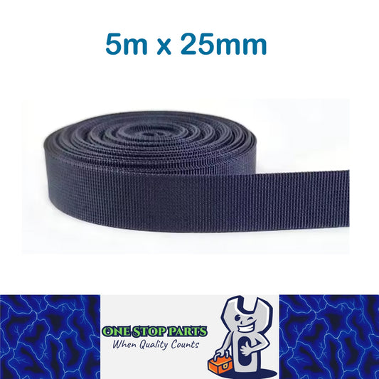 5m x 25mm NavyBlue Nylon Webbing Strap Safety Belt Knapsack Bag Leash Crafting
