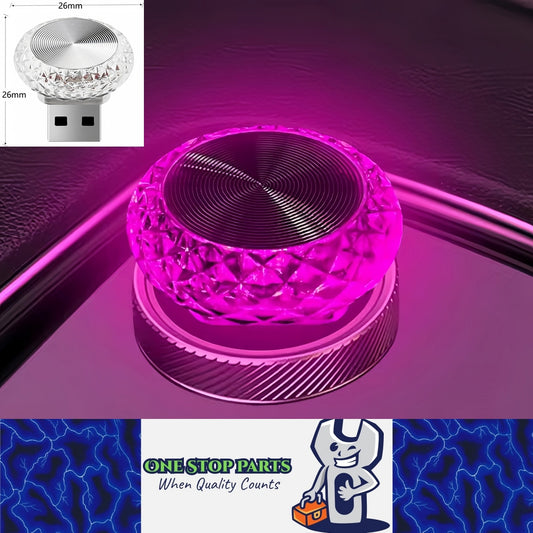 Pink Purple USB Mini LED Decorative Atmosphere Lamp For Car Interior Plug Play