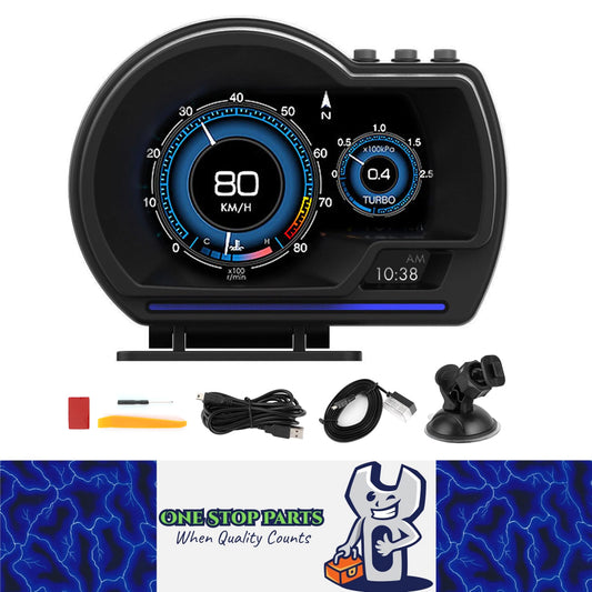 OBD2+GPS Car HUD Display Speedometer RPM Turbo Alarm Gauge for Car Truck SUV