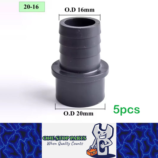 5 x OD20-16mm Pagoda Connector UPVC Hose Barb Fitting Water Pipe Joint Adapter