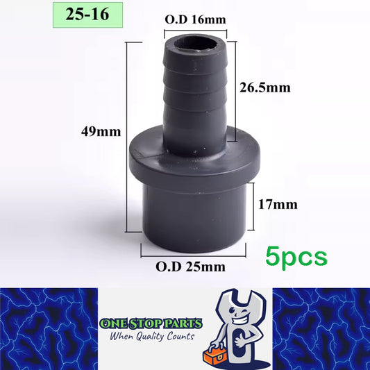 5 x OD25-16mm Pagoda Connector UPVC Hose Barb Fitting Water Pipe Joint Adapter