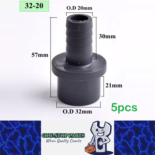 5 x OD32-20mm Pagoda Connector UPVC Hose Barb Fitting Water Pipe Joint Adapter