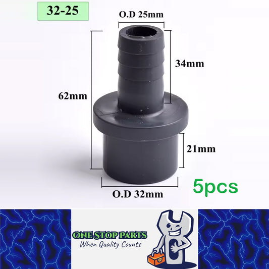 5 x OD32-25mm Pagoda Connector UPVC Hose Barb Fitting Water Pipe Joint Adapter