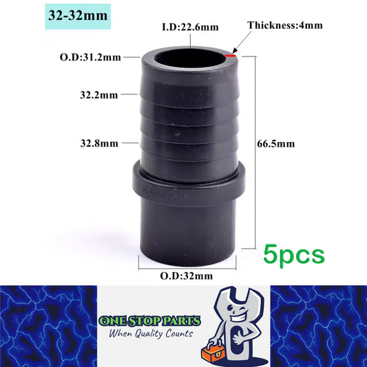 5 x OD32-32mm Pagoda Connector UPVC Hose Barb Fitting Water Pipe Joint Adapter