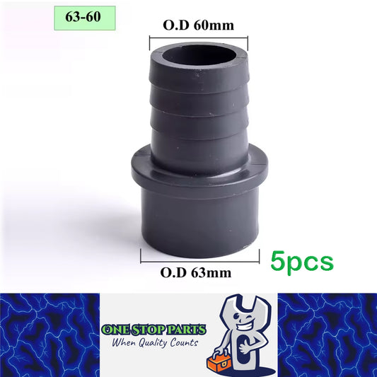 5 x OD63-60mm Pagoda Connector UPVC Hose Barb Fitting Water Pipe Joint Adapter