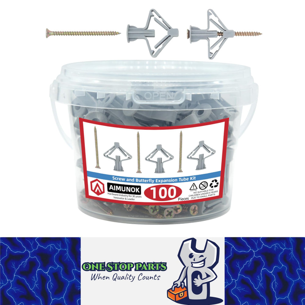 100pcs Drywall Anchor Kit 75Lbs Hollow Wall Anchor Plasterboard Plug with Screw