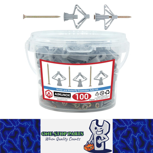 100pcs Drywall Anchor Kit 75Lbs Hollow Wall Anchor Plasterboard Plug with Screw