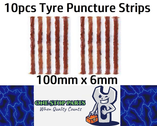 10 x Brown 6mm Tyre repair kit strips for plugging tyre puncture hole (10pcs)