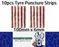 10 x Brown 6mm Tyre repair kit strips for plugging tyre puncture hole (10pcs)