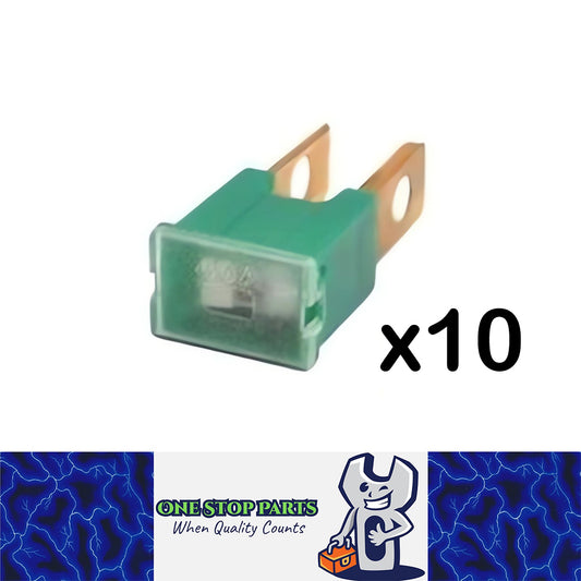 10 x GREEN 40 AMP SLOW BLOW MALE FUSE BLOCK 40AMP FUSE STRAIGHT LEG 40AMP