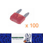 100 x 10amp Mini Blade Red Fuses Red Mini Wedge Fuse 100pc Pack Aus Supplier