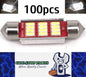 100 x 39mm Cool White Canbus Festoon LED Globes Super Bright Interior (100pcs)