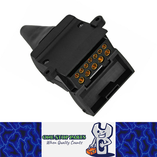HEAVY DUTY 12 PIN TRAILER SOCKET FOR VEHICLE WITH DUST CAP RETRACTABLE LID