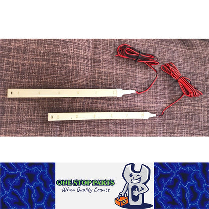 2 X 12v Green Led Strips, Waterproof 150mm Long With 1m Cable With 6smd Green