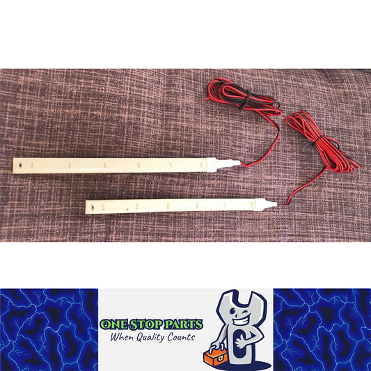 2 X 12v Green Led Strips, Waterproof 150mm Long With 1m Cable With 6smd Green