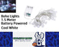 1.5m Cool White 10 Crystal Ball Garland String Lights AA Battery operated