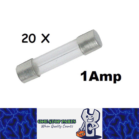 20 x 1AMP GLASS FUSES VINTAGE CAR GLASS FUSES 32MM X 6MM 1AMP GLASS FUSES 20PCS