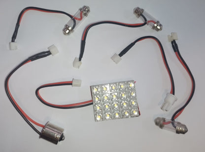 12V 20 LED COOL WHITE LED BOARD ADHESIVE BACK WITH GLOBE ADAPTORS SUIT JAYCO VAN