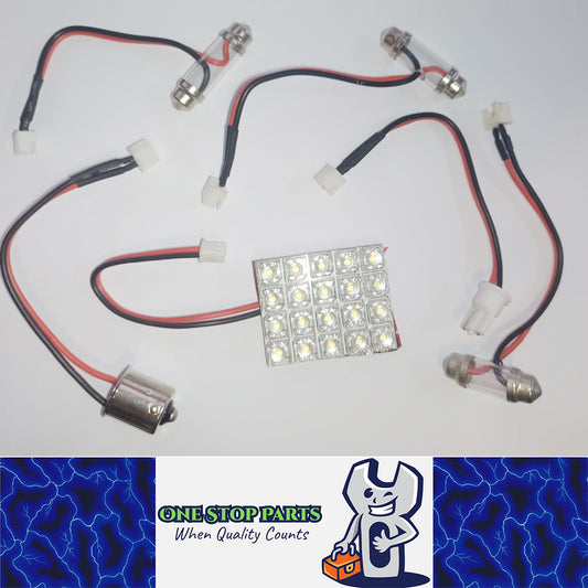 12V 20 LED COOL WHITE LED BOARD ADHESIVE BACK WITH GLOBE ADAPTORS SUIT JAYCO VAN