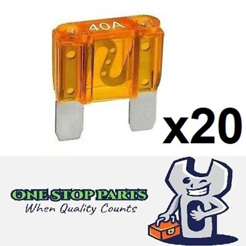 20 x ORANGE 40 AMP MAXI BLADE FUSES 40AMP 20PCS FREE DELIVERY BULK BUY