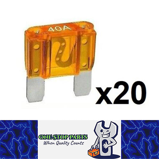 20 x ORANGE 40 AMP MAXI BLADE FUSES 40AMP 20PCS FREE DELIVERY BULK BUY