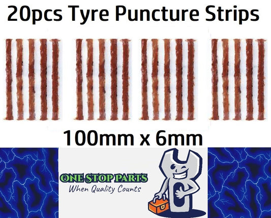 20 x Brown 6mm Tyre repair kit strips for plugging tyre puncture hole (20pcs)