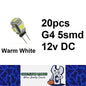 20 x G4 12V 5smd Warm White Marine Boat Camper 5050 RV Jayco Light Bulb Lamp DC