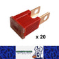 20 x RED 50 AMP SLOW BLOW MALE FUSE BLOCK 50AMP FUSE STRAIGHT LEG 20PCS