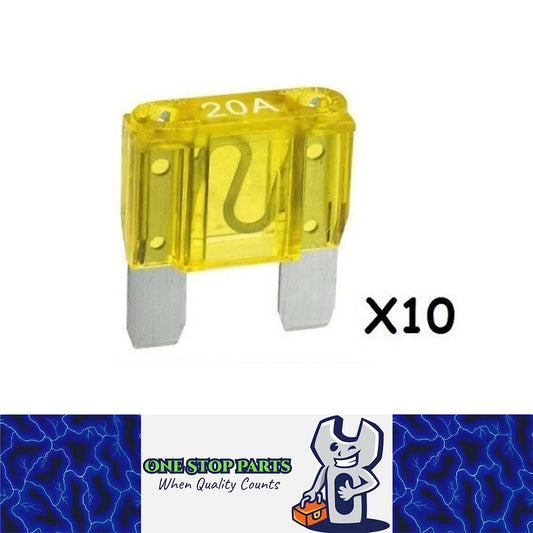 10 x YELLOW 20 AMP MAXI BLADE FUSES 20AMP 10PCS FREE DELIVERY BULK BUY
