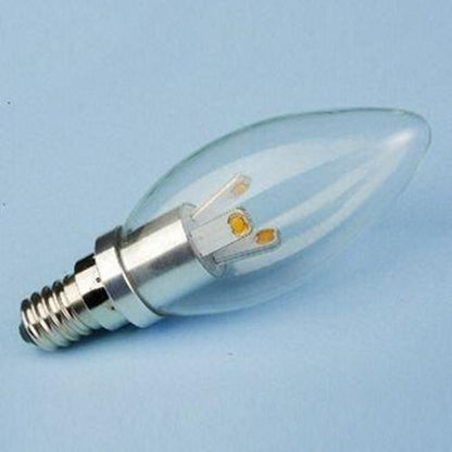 10 x E14 240v Chandelier Candle Led Globe Cool White 6000k Globe 3w = 25w