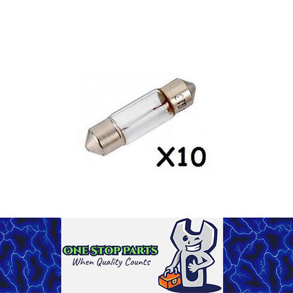 10 x 24V 3W FESTOON GLOBES 24 VOLT 3 WATT BASE TYPE 8 x 28mm T-8mm 10PC PACK