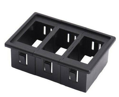 3 ROCKER PUSH SWITCH HOLDER GANG MOUNT FOR IN OR UNDER DASH MOUNTING HOLDS 3