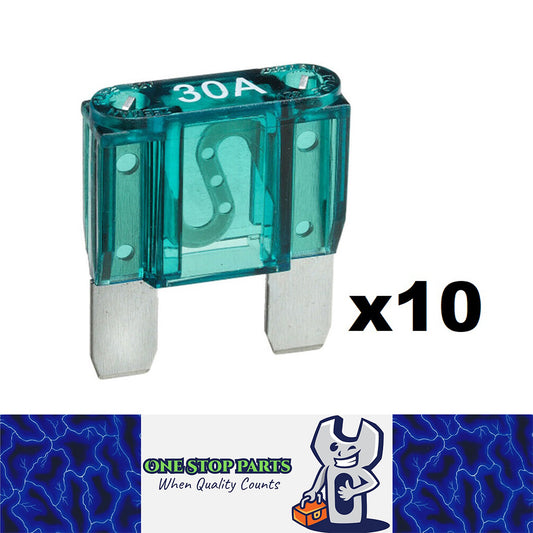 10 x GREEN 30 AMP MAXI BLADE FUSES 30AMP 10PCS FREE DELIVERY BULK BUY
