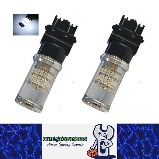 2 x 3157 10-30v WHITE STOP/TAIL SUPER BRIGHT LED GLOBE 180/800LM 2PCS WHITE