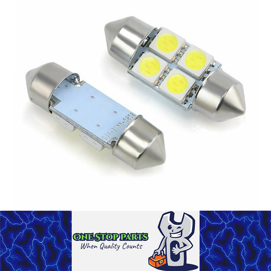 12V 31mm WHITE FESTOON 4*5050 SMD LED ONE SIDED 88 LUMENS COOL WHITE