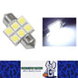 12V 31mm FESTOON 6*5050 SMD LED ONE SIDED 132 LUMENS COOL WHITE