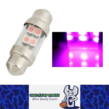 12V 31mm 6 SMD PINK PURPLE LED GLOBE FESTOON 48LM 31MM PINK PURPLE FESTOON