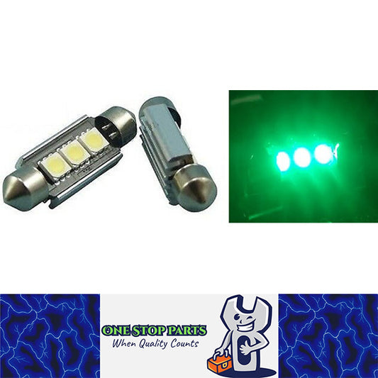 12V 36mm 3 SMD GREEN LED CANBUS GLOBE 66LM FOR INTERIOR LIGHT 36MM GREEN FESTOON