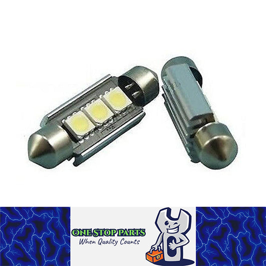12V 36mm 3 SMD WHITE LED CANBUS GLOBE 66LM FOR INTERIOR LIGHT 36MM WHITE FESTOON
