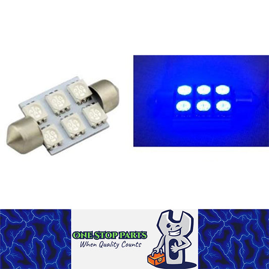 12V 36mm BLUE Festoon LED Globe 6smd bright 132 Lumens Interior Globe