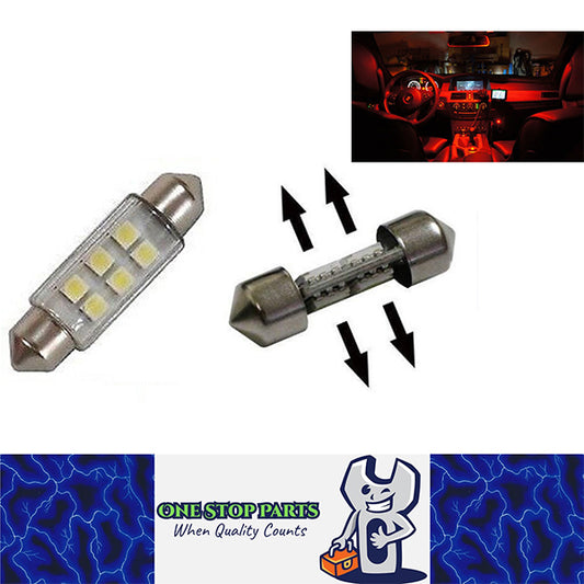 12V RED 39mm 12 SMD DOUBLE SIDE FESTOON GLOBE 96 LUMENS 360 DEGREE LIGHT