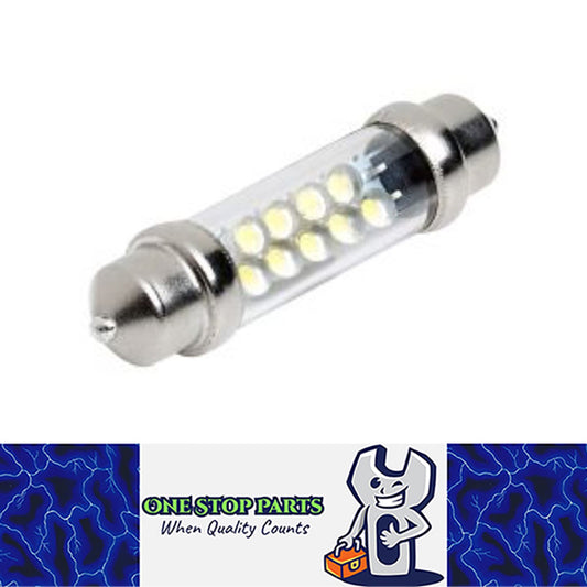 12V BLUE 43mm Festoon 9 LED FESTOON GLOBE 36 LUMENS FOR INTERIOR LIGHT GLOBE