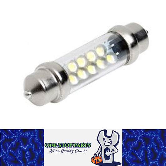 12V Cool White 43mm 9 LED FESTOON GLOBE 36 LUMENS FOR INTERIOR LIGHT GLOBE