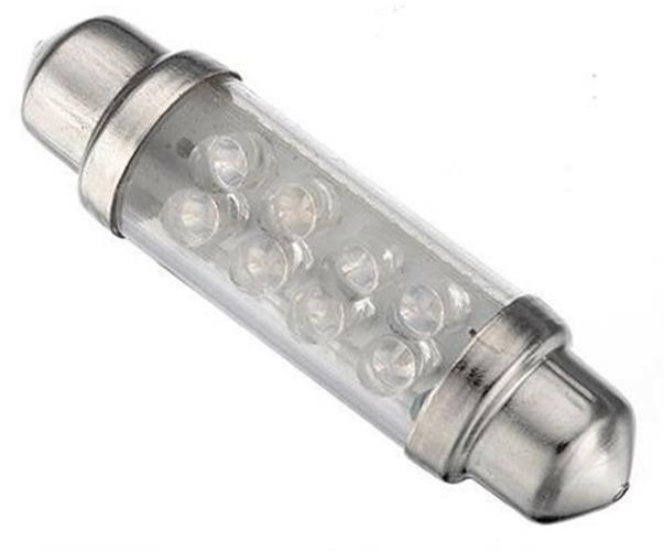 12V RED 43mm 8 LED FESTOON GLOBE 32 LUMENS FOR INTERIOR LIGHT GLOBE