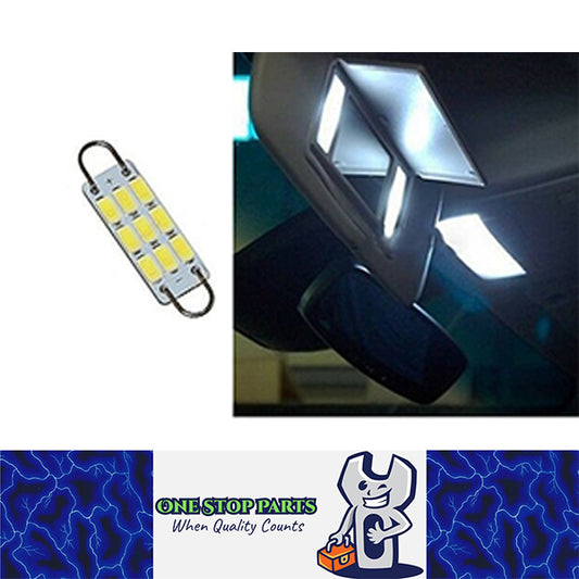 12V 44mm RIGID LOOP END COOL WHITE FESTOON 9 SMD GLOBE 180 LUMENS INTERIOR