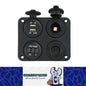 4in1 12V Switch Panel Marine Boat USB Charger Voltmeter Switch and Power Socket