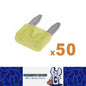 50 x 20amp Mini Blade Fuses Yellow Mini Wedge Fuse Pack FREE DELIVERY BULK