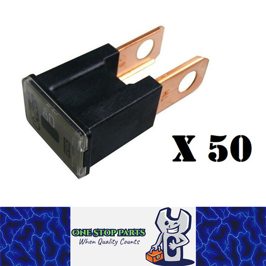50 x BLACK 80 AMP SLOW BLOW MALE FUSE BLOCK 80AMP FUSE BLACK 50PCS