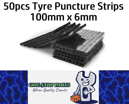 50 x Black 6mm Tyre repair kit strips for plugging tyre puncture hole (50pcs)