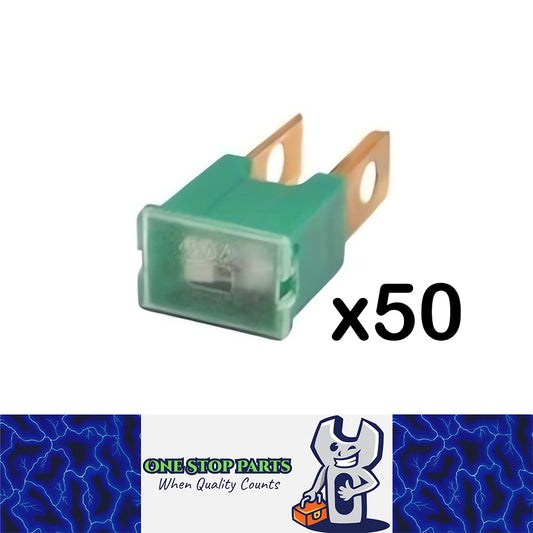 50 x GREEN 40 AMP SLOW BLOW MALE FUSE BLOCK 40AMP FUSE STRAIGHT LEG 40AMP